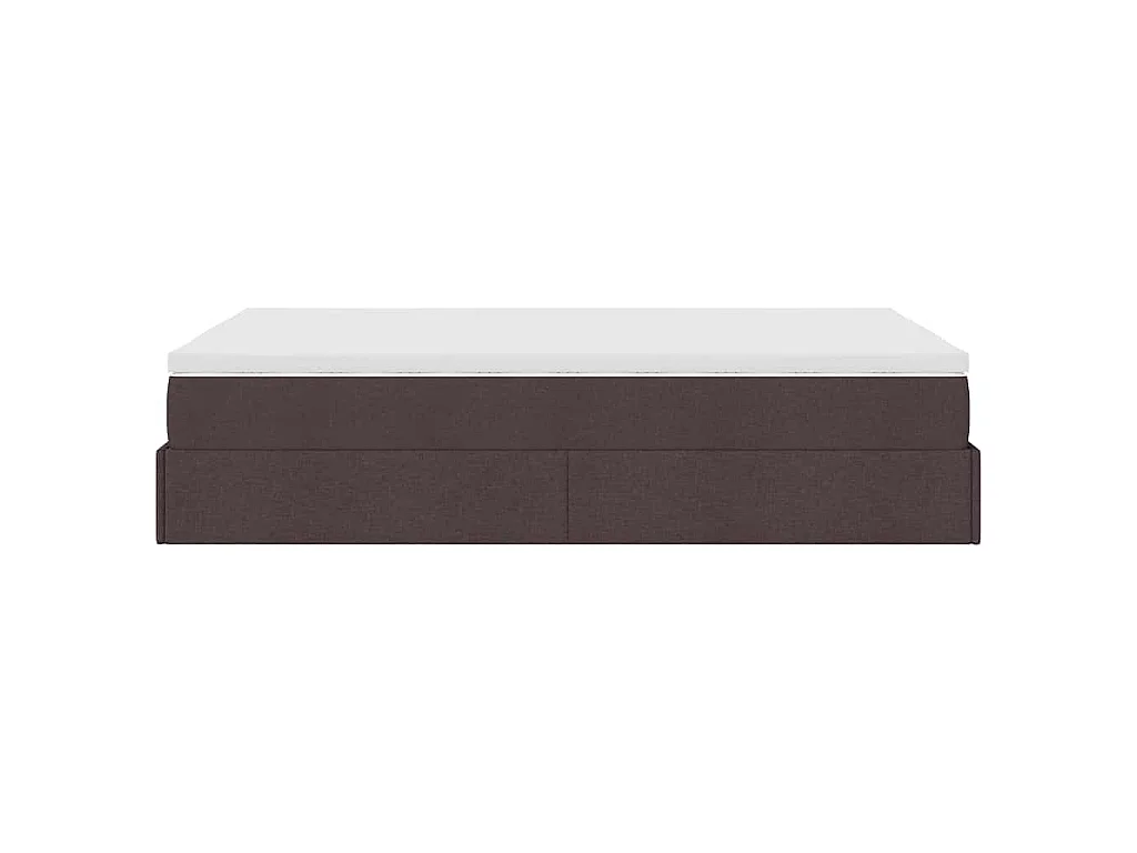 Ottoman-Bett mit Matratze Dunkelbraun 120x190 cm Stoff