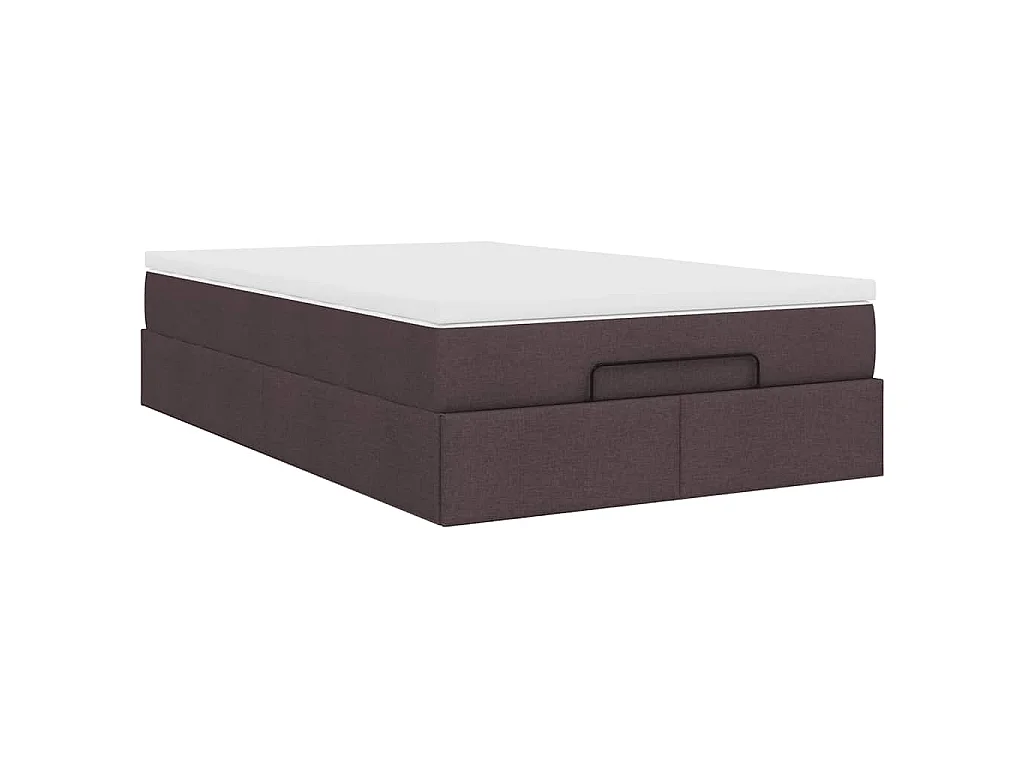 Ottoman-Bett mit Matratze Dunkelbraun 120x190 cm Stoff