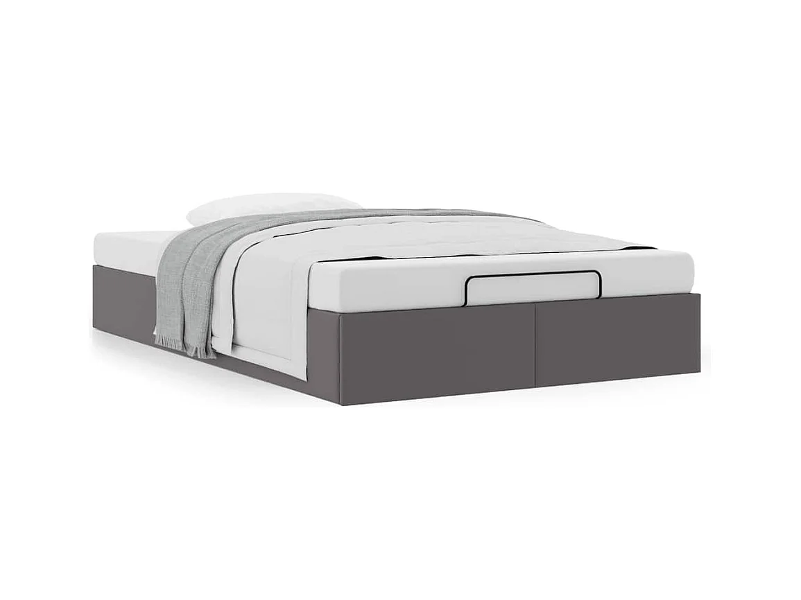 Cadre de lit ottoman sans matelas gris 120x190 cm similicuir