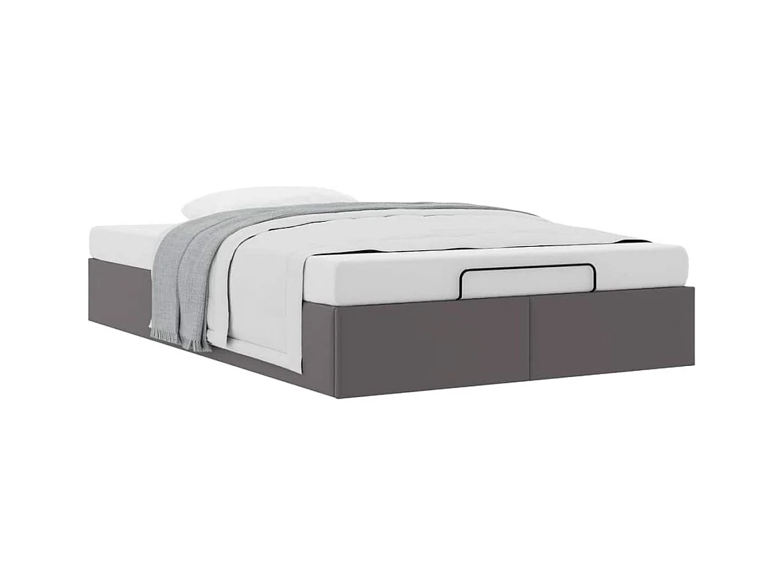 Cadre de lit ottoman sans matelas gris 120x190 cm similicuir