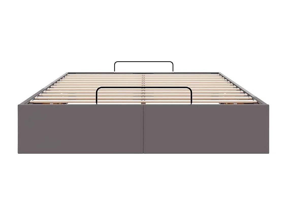 Cadre de lit ottoman sans matelas gris 120x190 cm similicuir