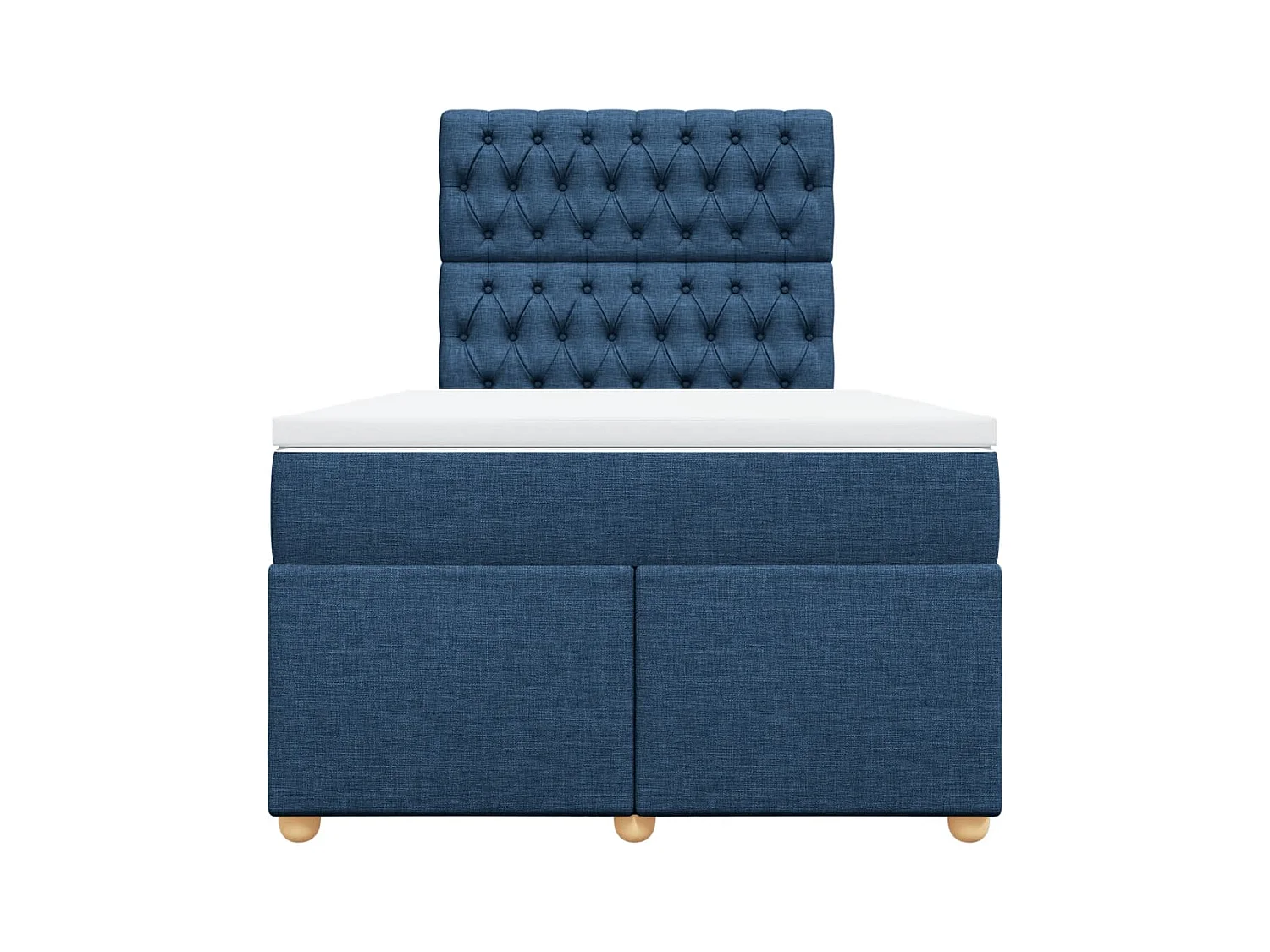 Sommier à lattes de lit avec matelas bleu 120x190 cm tissu