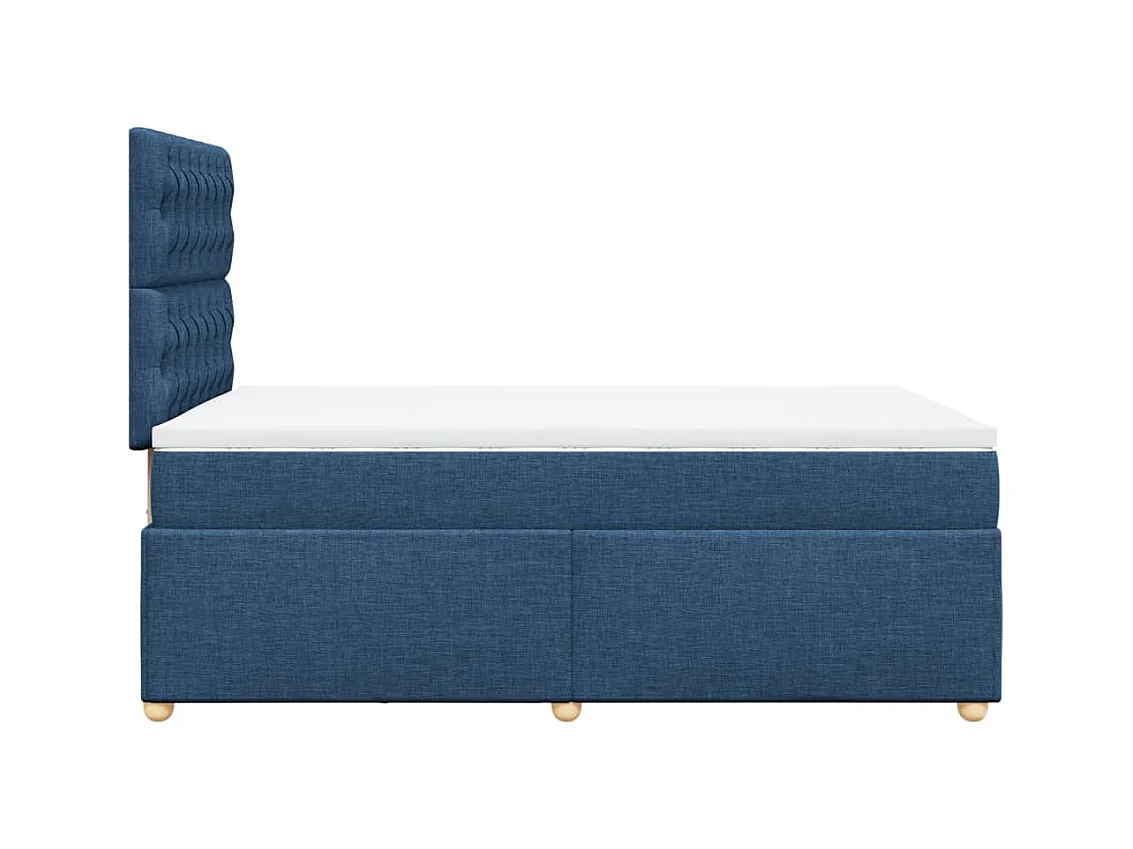Sommier à lattes de lit avec matelas bleu 120x190 cm tissu