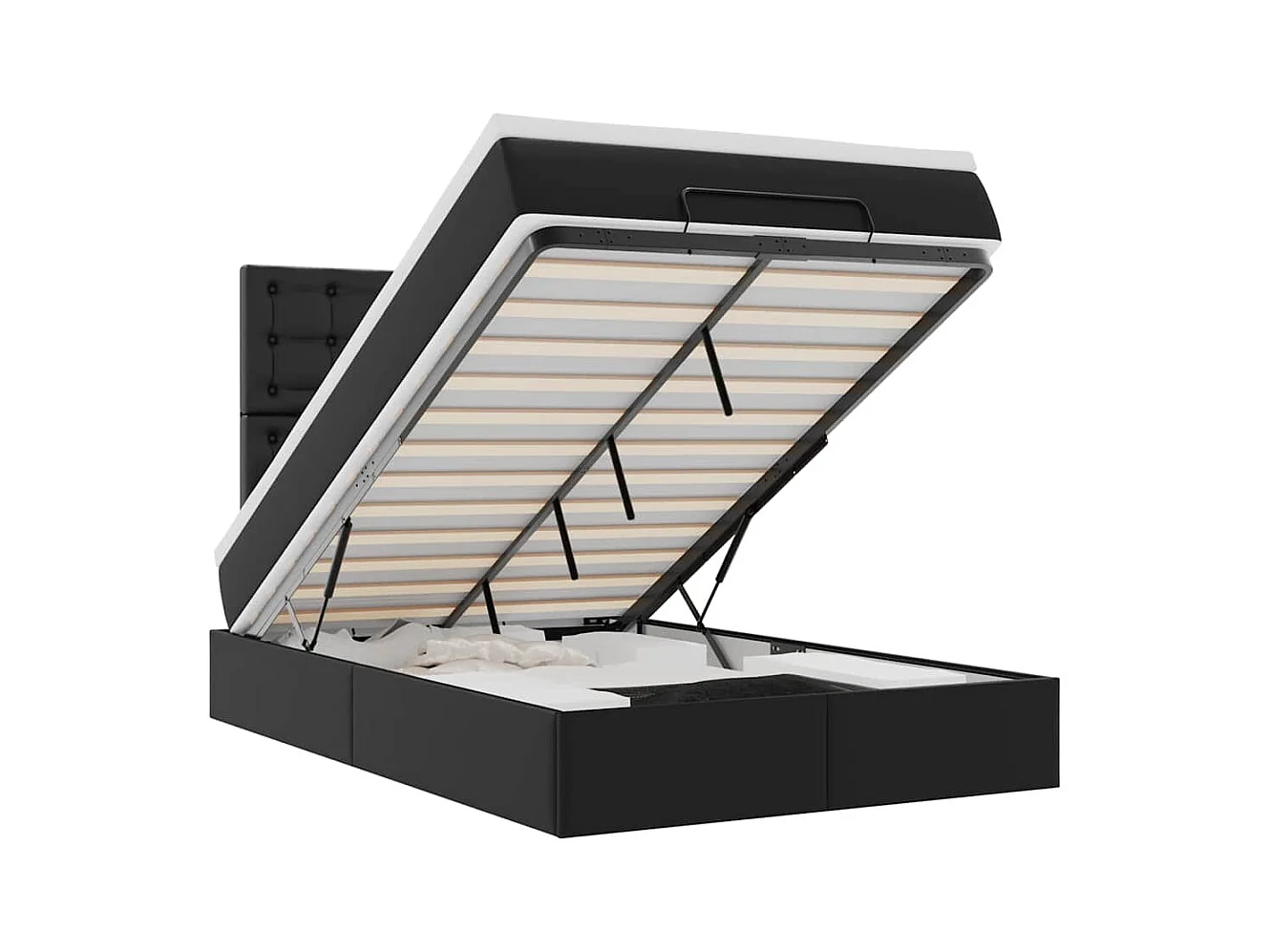 Ottoman bed met matras en LED's 120x200cm kunstleer zwart