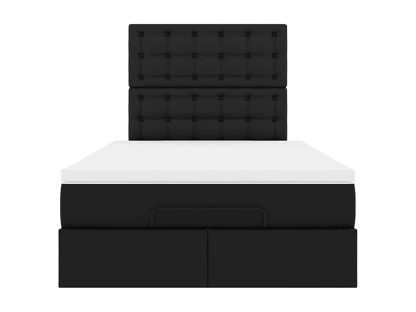 Ottoman-Bett mit Matratze & LEDs Schwarz 120x200 cm Kunstleder