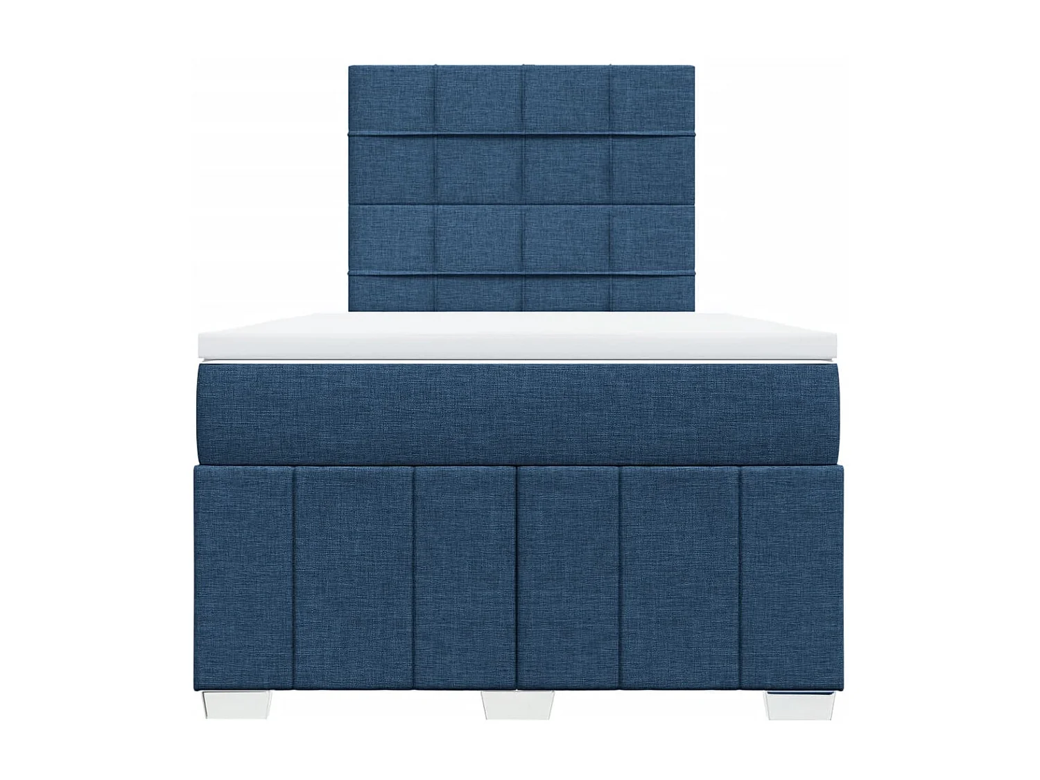 Sommier à lattes de lit avec matelas Bleu 120x200 cm Tissu