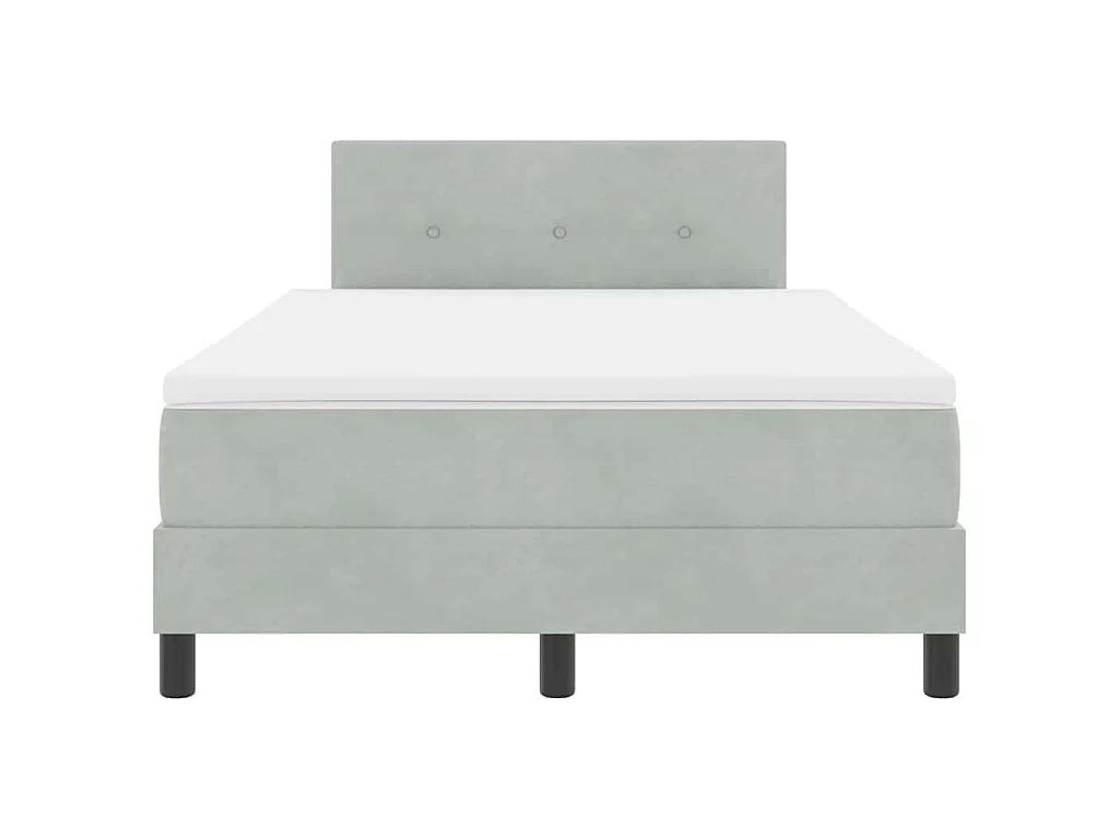 Cama tipo Box Spring Gris Claro 120 x 200 cm Terciopelo