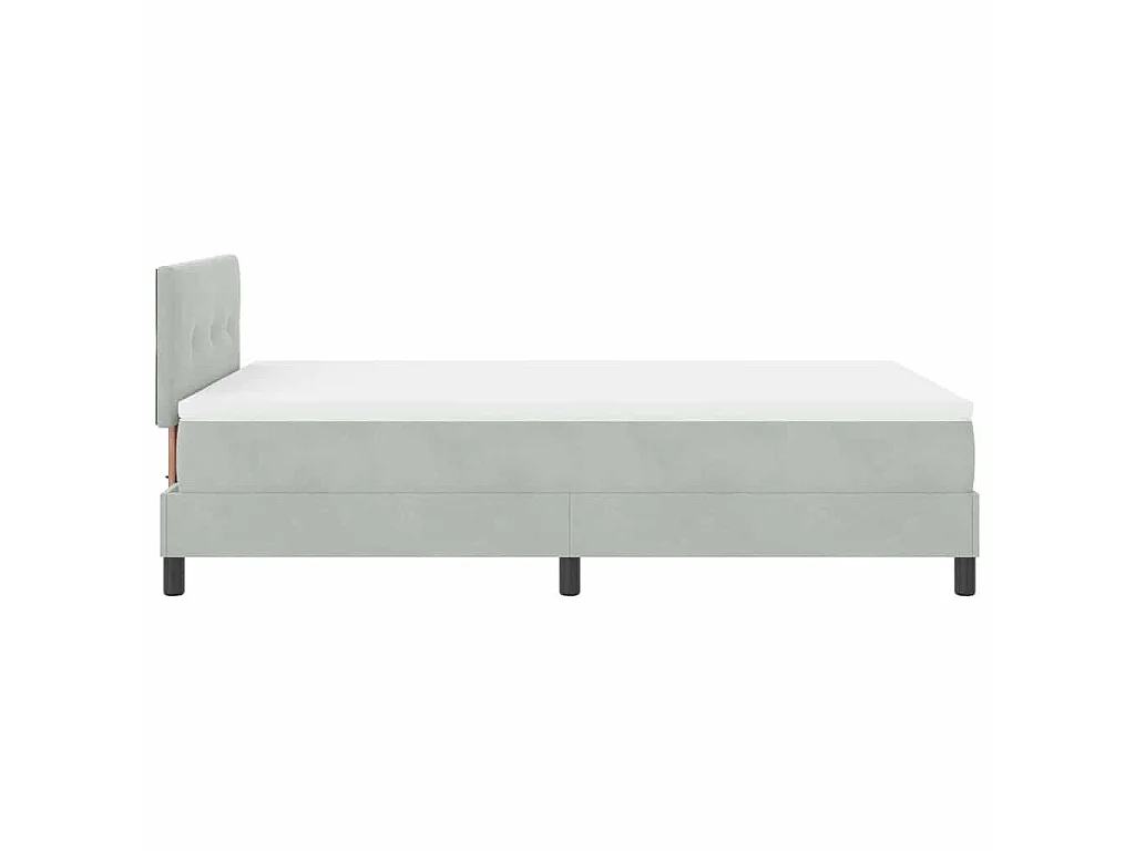 Cama tipo Box Spring Gris Claro 120 x 200 cm Terciopelo