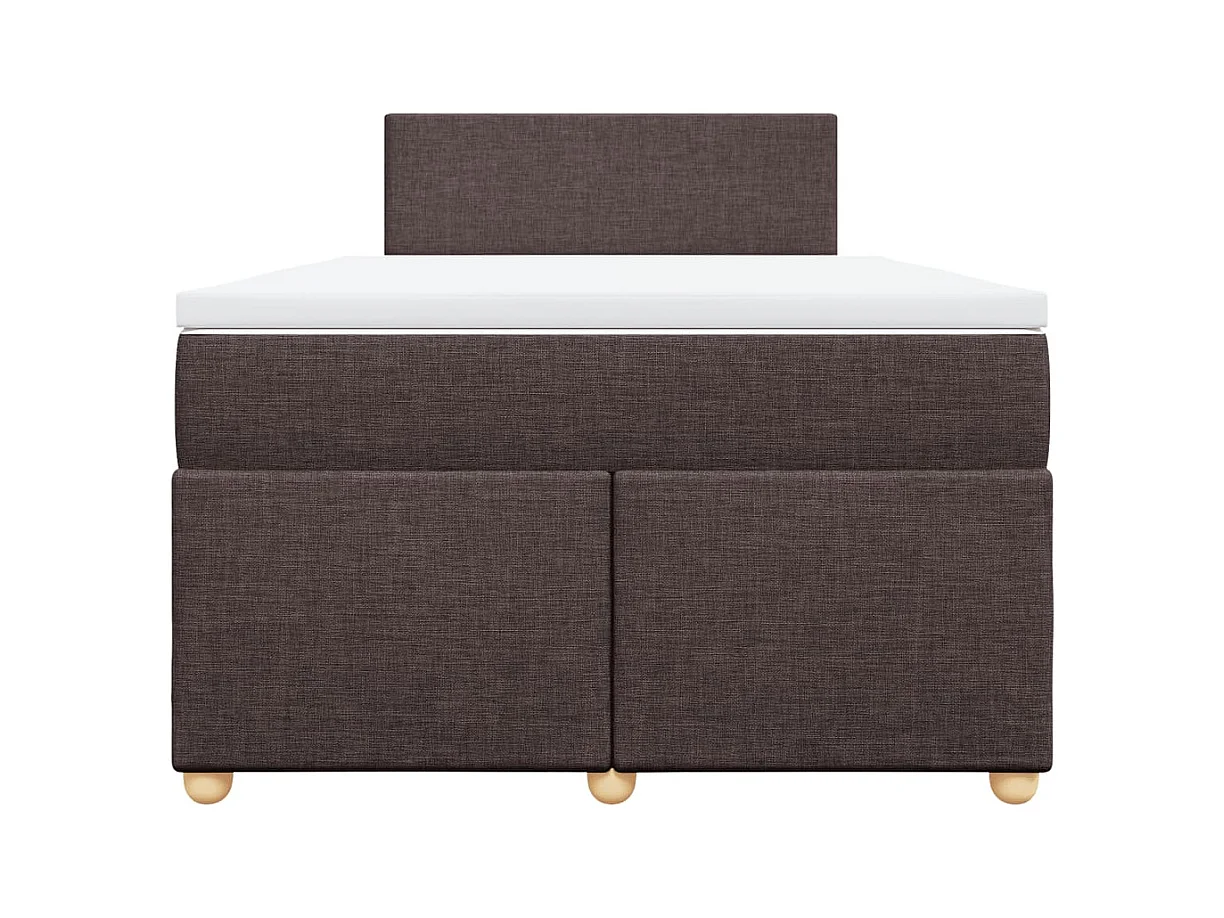Sommier à lattes de lit et matelas marron foncé 120x190cm tissu