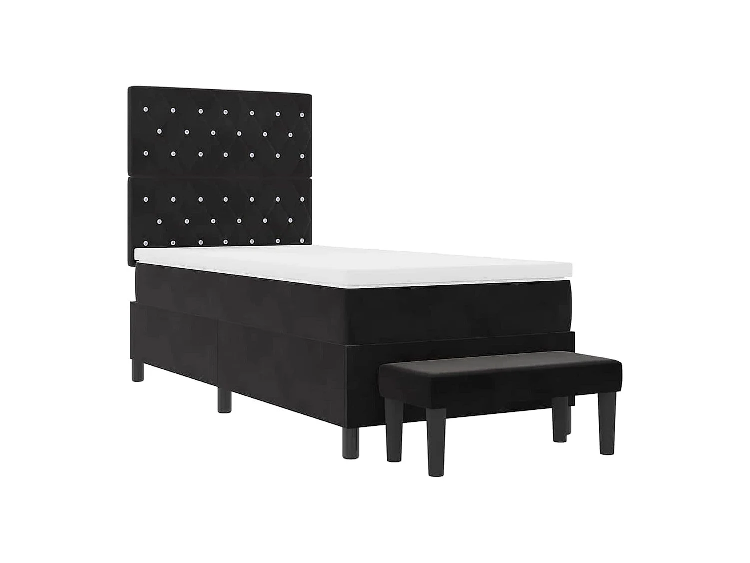 Boxspring bed met kussen Zwart 200 x 100 cm Fluweel