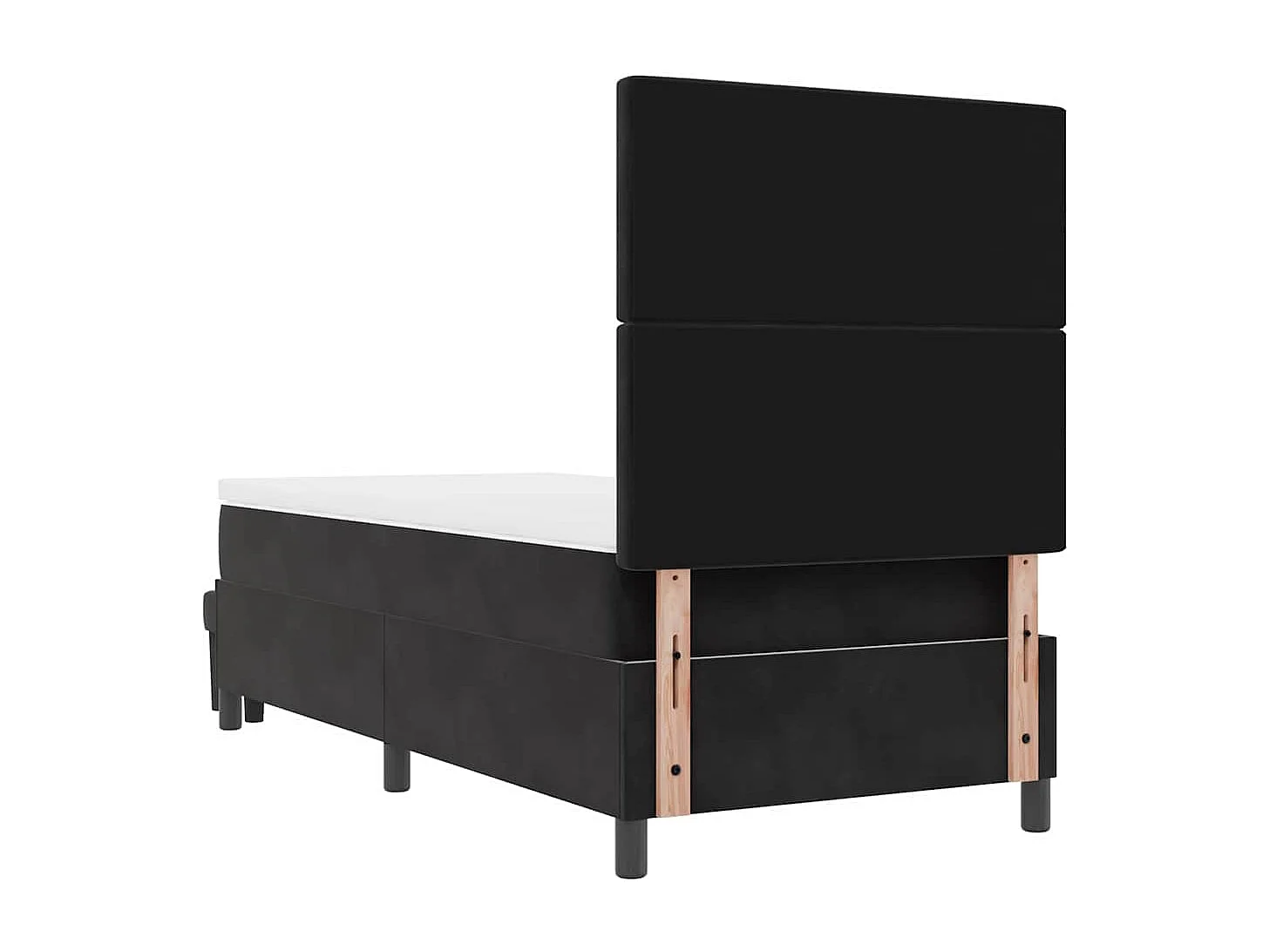 Boxspring bed met kussen Zwart 200 x 100 cm Fluweel