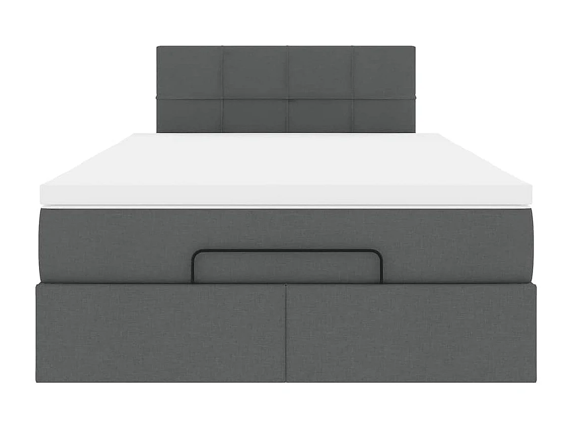 Pouf Letto con Materasso e LED Grigio Scuro 120x190 cm Tessuto