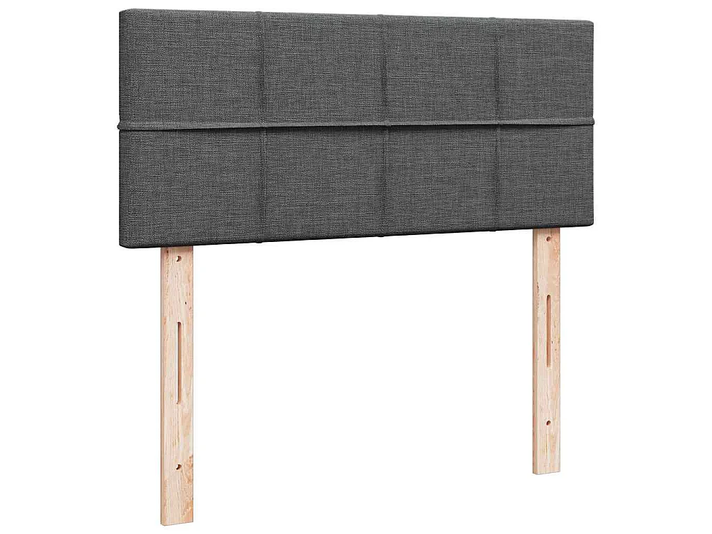 Pouf Letto con Materasso e LED Grigio Scuro 120x190 cm Tessuto