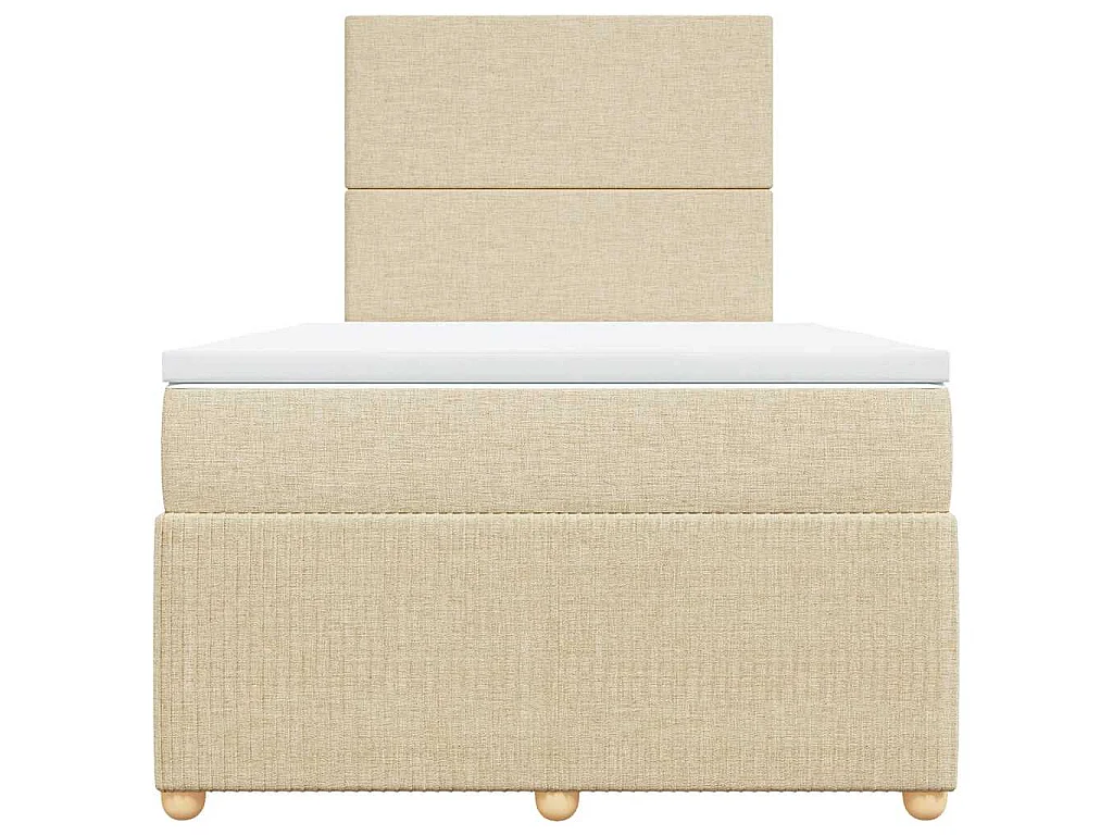 Sommier à lattes de lit avec matelas Crème 120x200 cm Tissu
