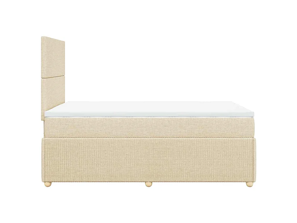 Sommier à lattes de lit avec matelas Crème 120x200 cm Tissu