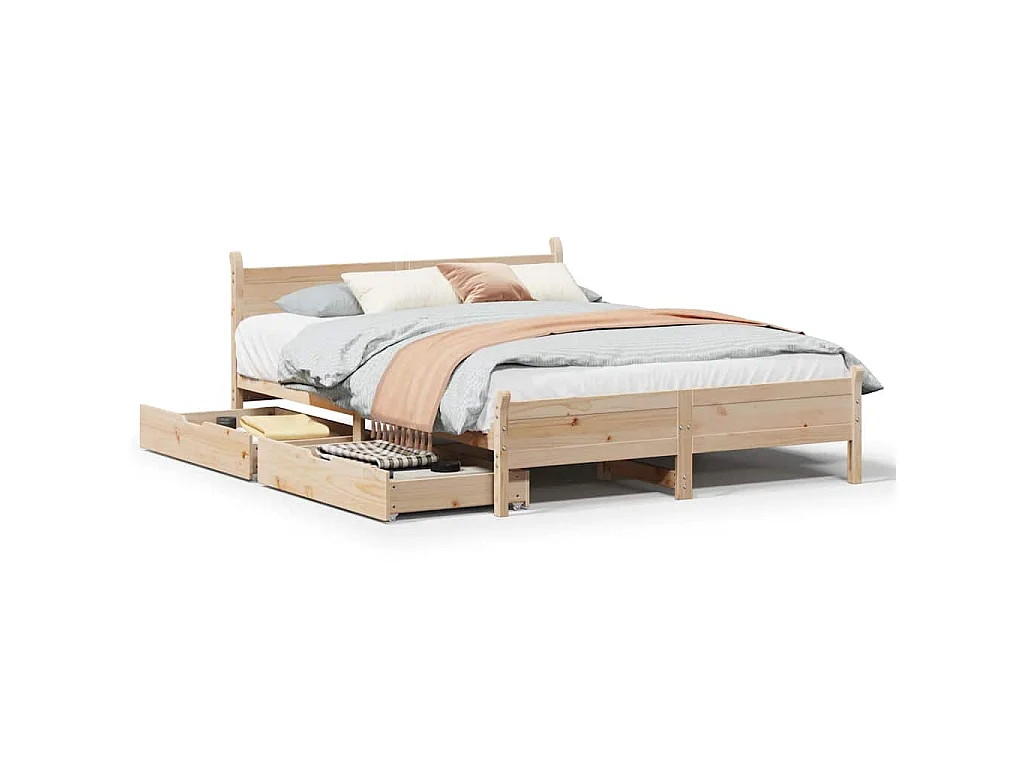 Cadre de lit sans matelas 120x190 cm bois de pin massif