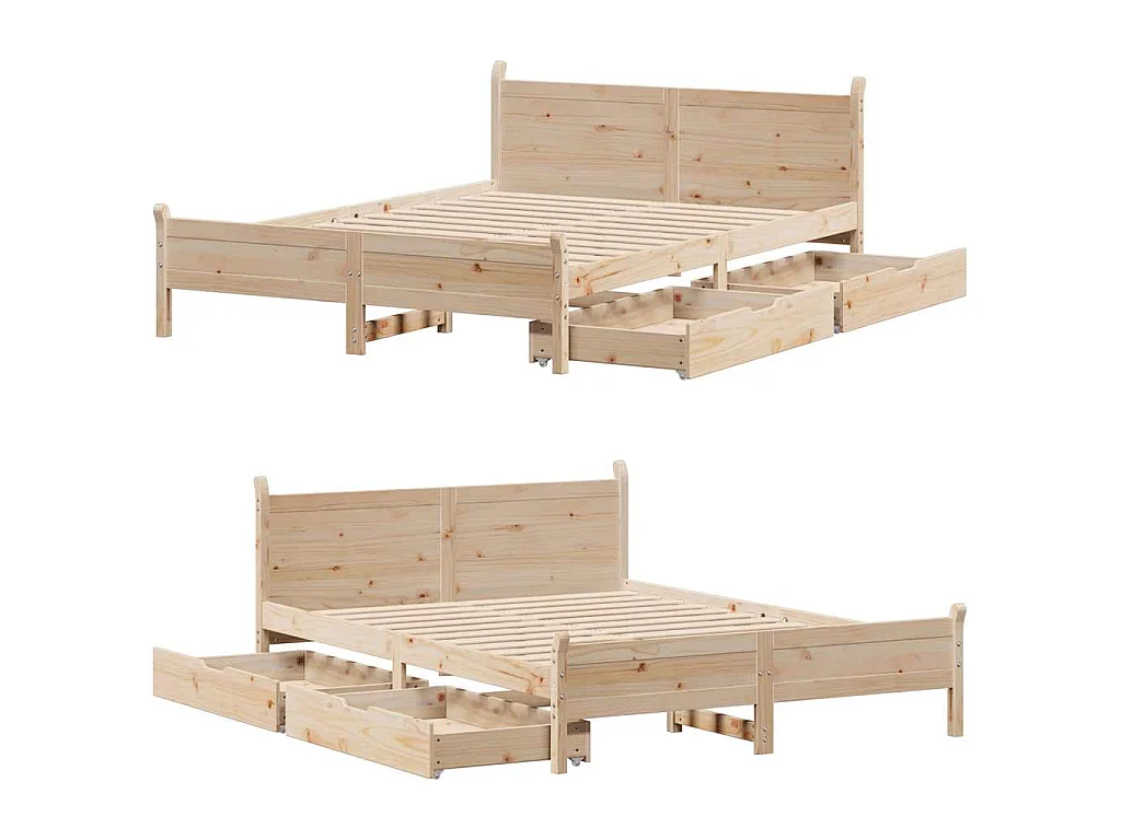 Cadre de lit sans matelas 120x190 cm bois de pin massif