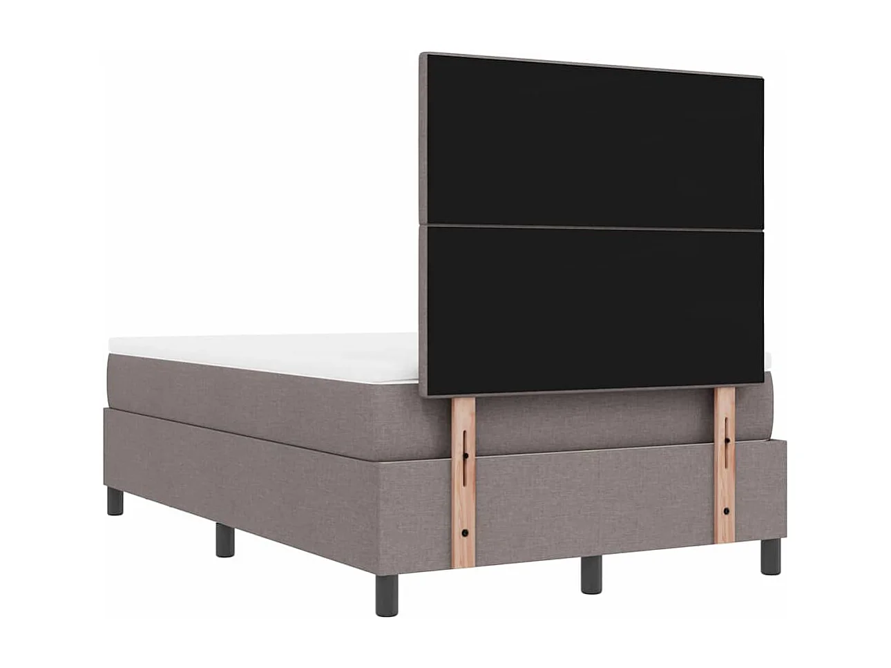 Lit à ressorts avec tête de lit Taupe 120 x 200 cm tissu