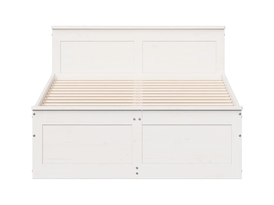 Cadre de lit sans matelas avec tête de lit blanc 120x200 cm pin