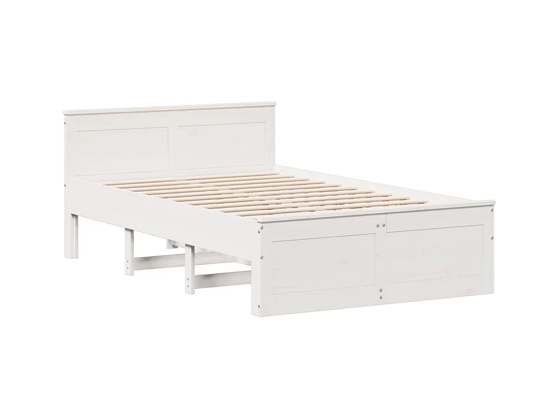 Cadre de lit sans matelas avec tête de lit blanc 120x200 cm pin
