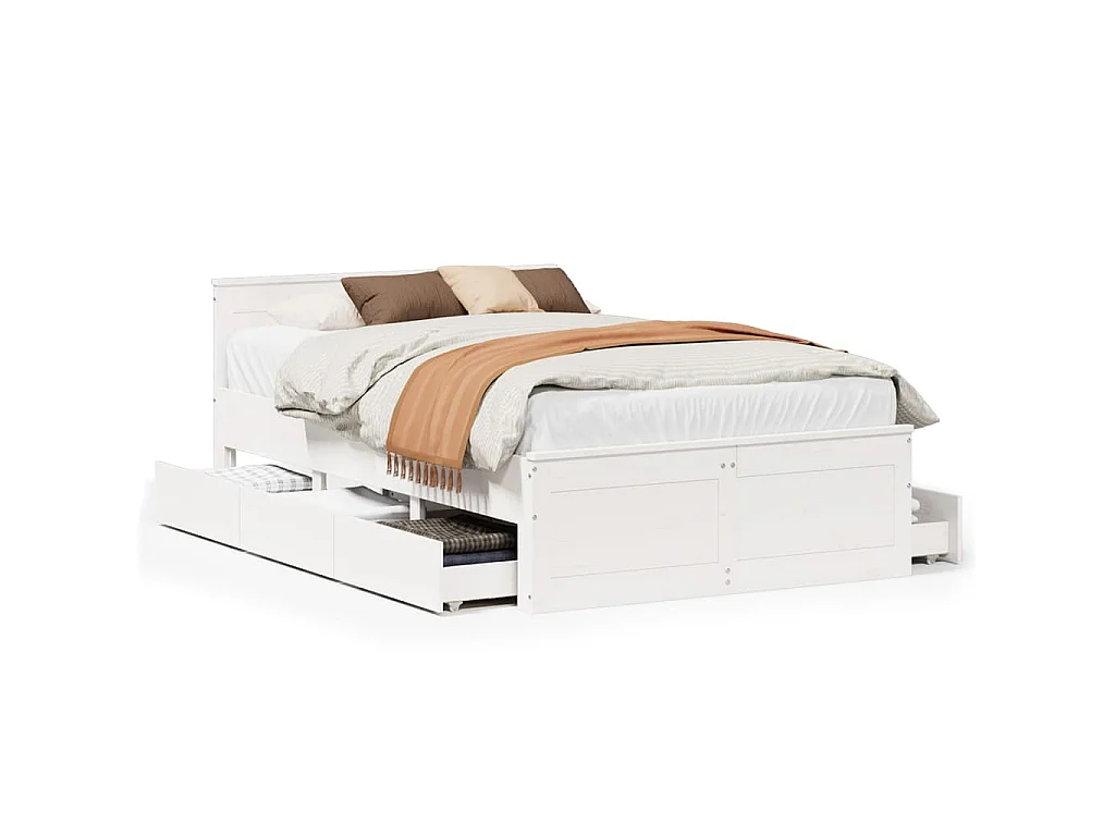 Giroletto senza Materasso con Testata Bianco 120x200 cm Pino