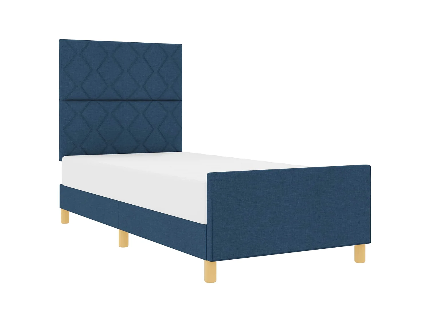 Struttura del letto con testiera Blu 100 x 200 cm Tessuto