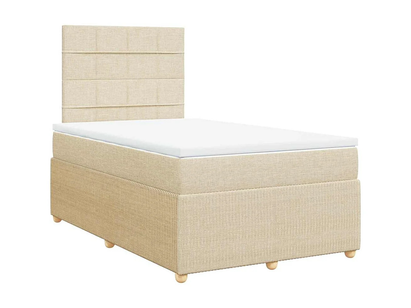 Boxspringbett mit Matratze Creme 120x200 cm Stoff