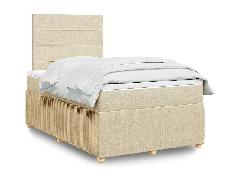 Boxspring met matras stof crèmekleurig 120x200 cm