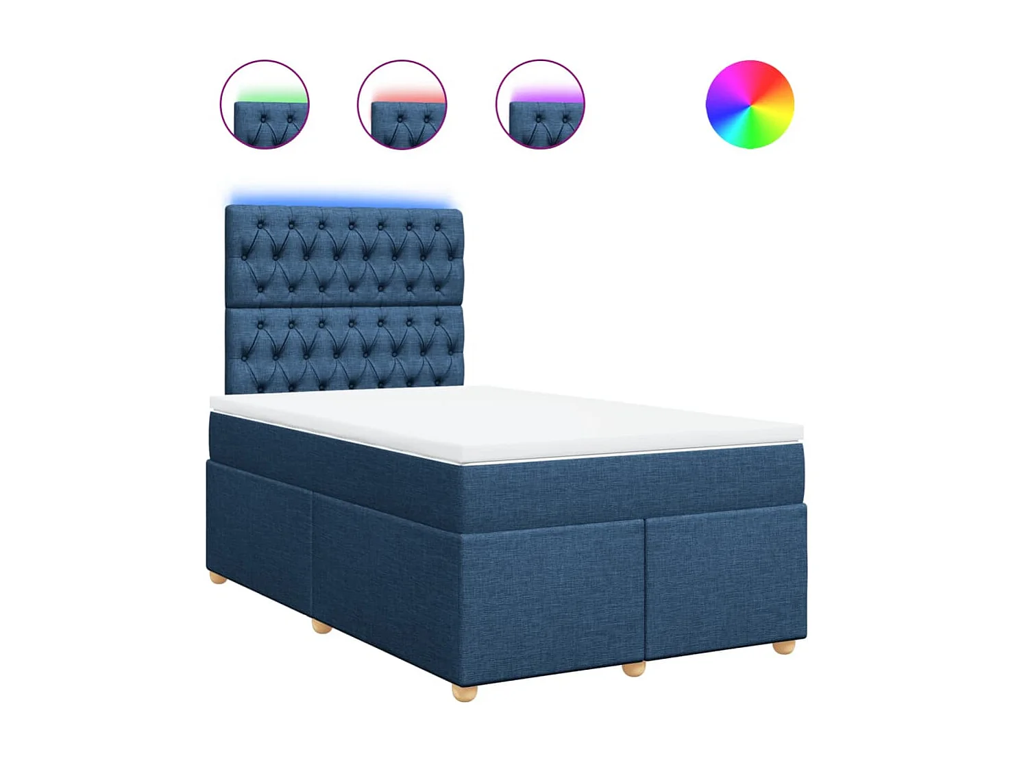 Boxspring met matras stof blauw 120x190 cm