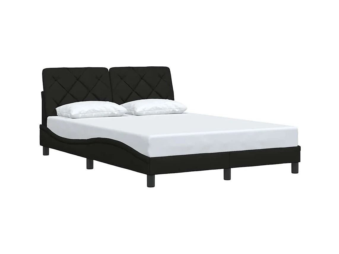 Cadre de lit sans matelas noir 120x200 cm tissu