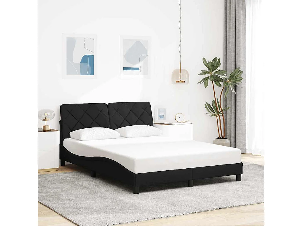 Bettgestell ohne Matratze Schwarz 120x200 cm Stoff