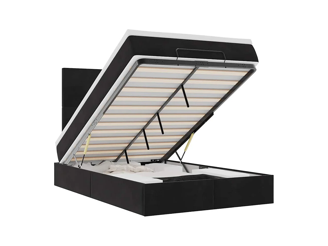 Ottoman-Bett mit Matratzen Schwarz 120x190 cm Samt