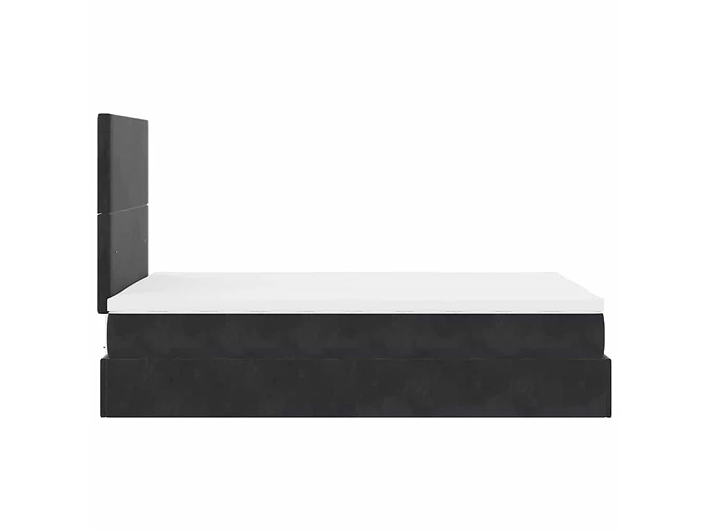 Cadre de lit ottoman avec matelas noir 120x190 cm velours
