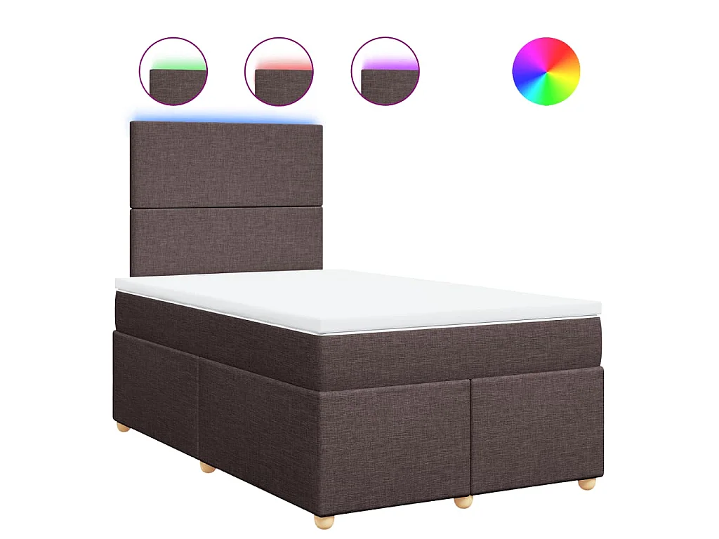 Boxspringbett mit Matratze Dunkelbraun 120x190 cm Stoff