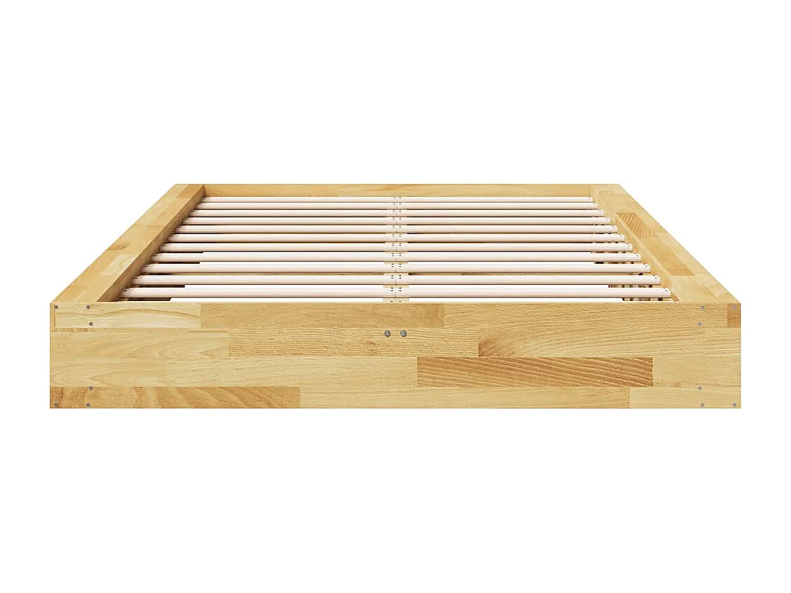 Estructura de cama sin colchón 120x190 cm madera maciza roble