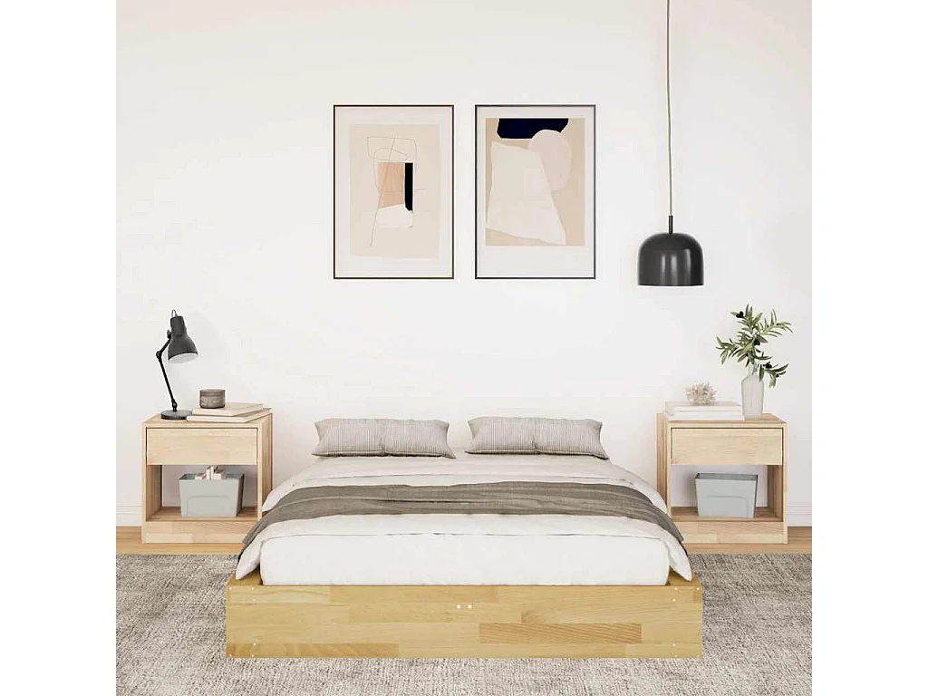 Bedframe zonder matras 120x190 cm massief hout eiken