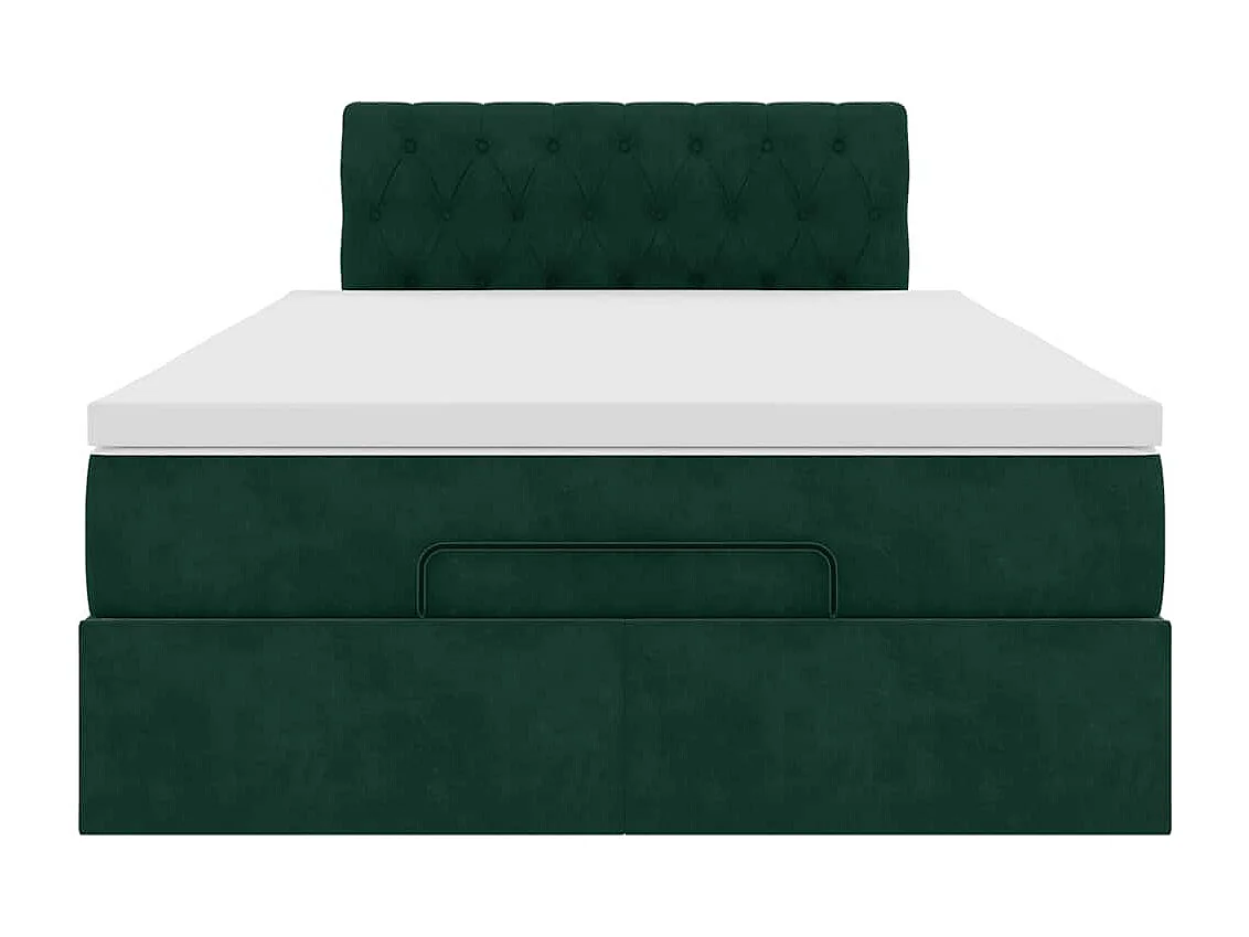 Ottoman bed met matras en LED's 120x200cm fluweel donkergroen