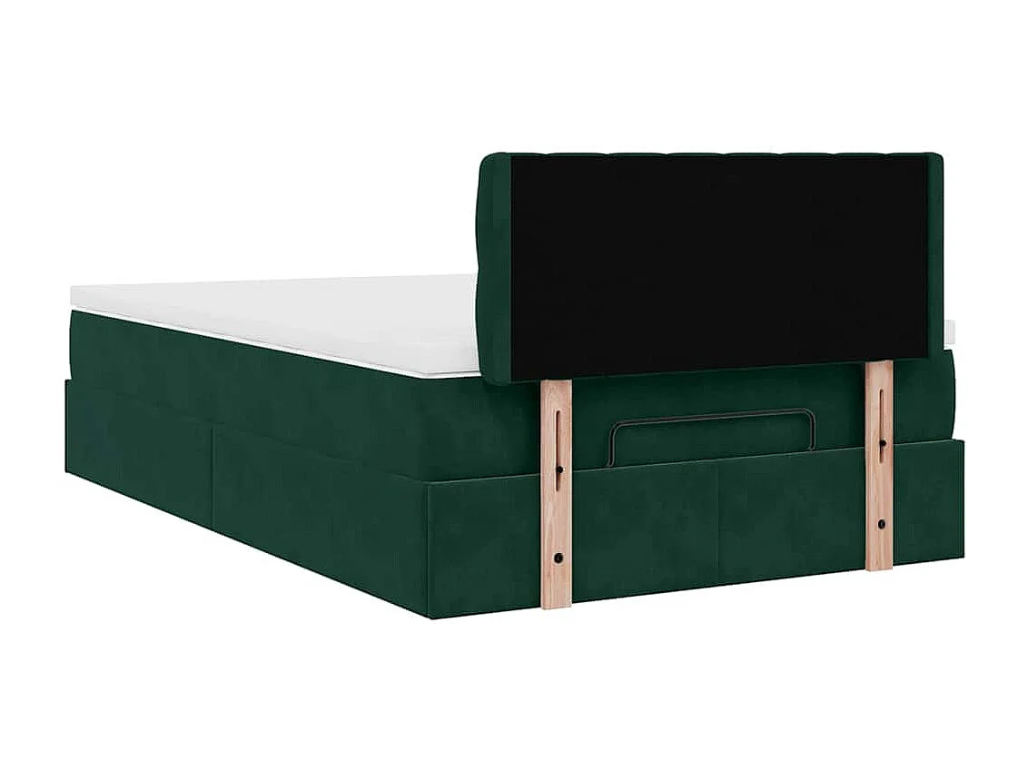 Ottoman bed met matras en LED's 120x200cm fluweel donkergroen