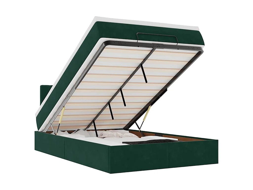 Ottoman bed met matras en LED's 120x200cm fluweel donkergroen