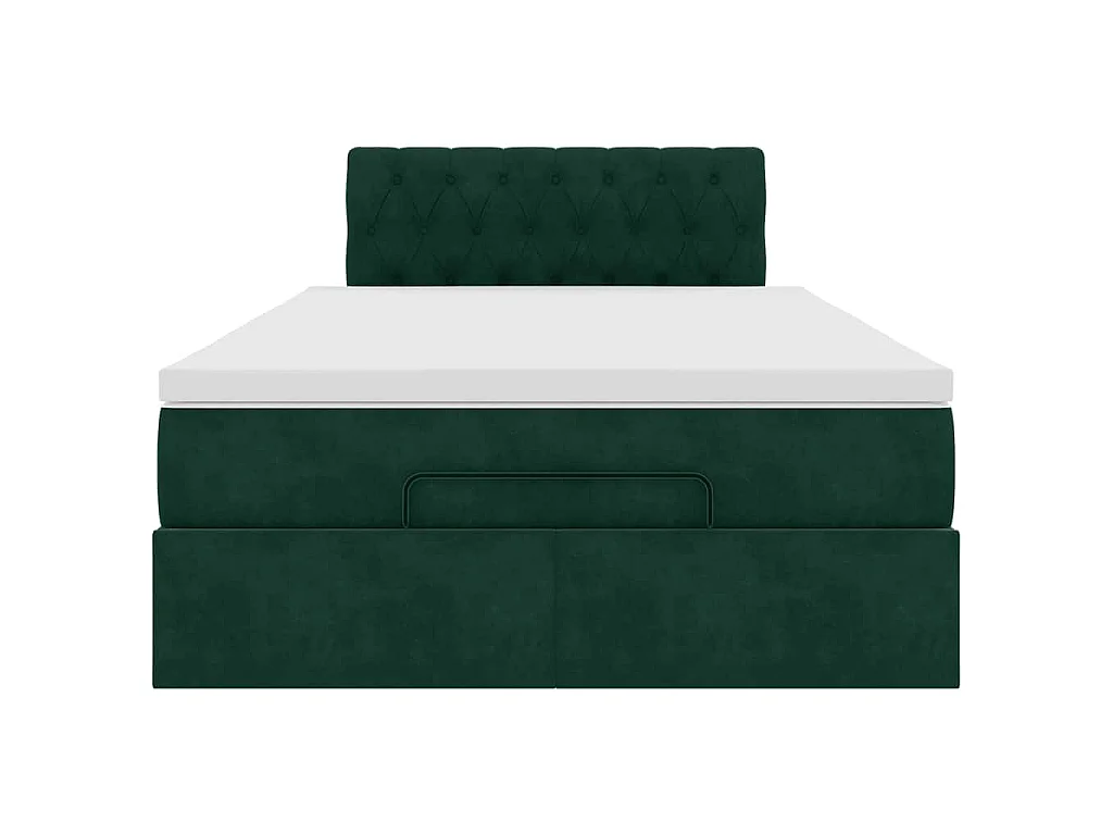 Ottoman bed met matras en LED's 120x200cm fluweel donkergroen