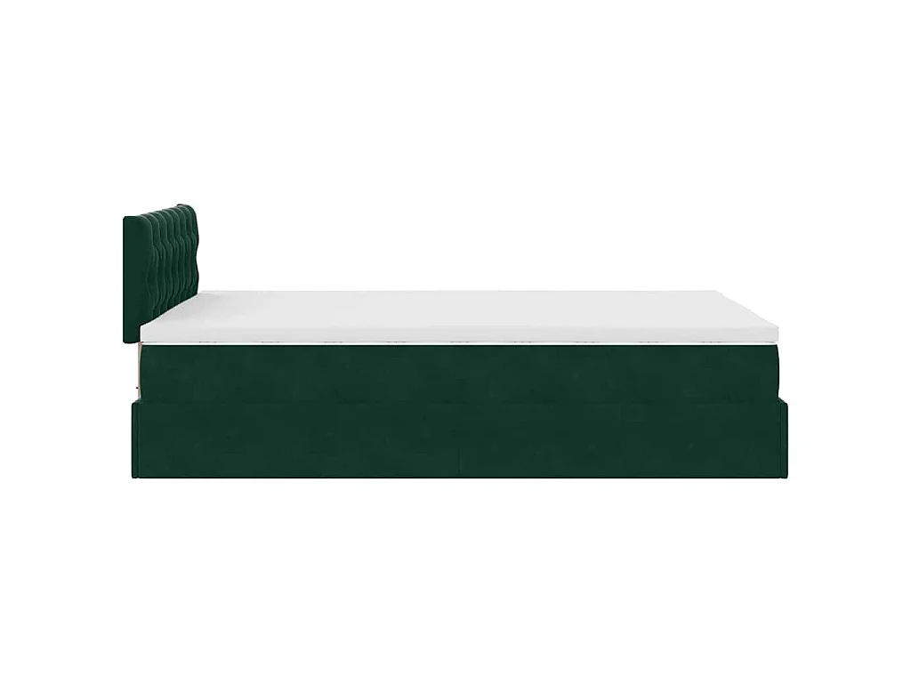 Ottoman bed met matras en LED's 120x200cm fluweel donkergroen
