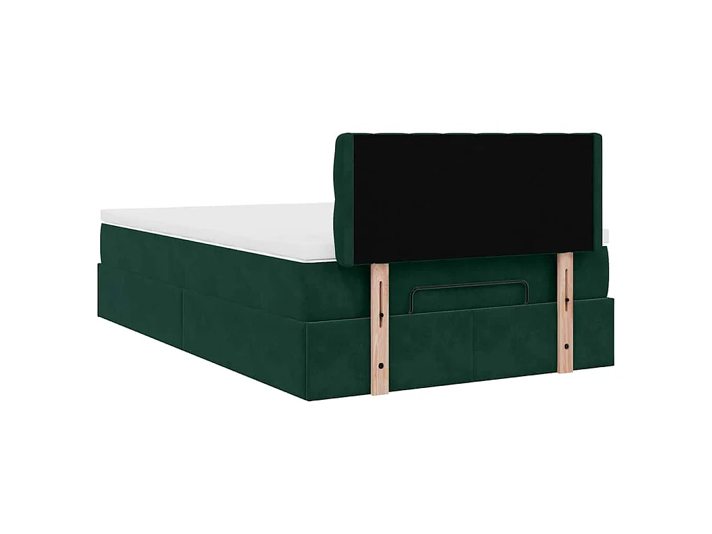 Ottoman bed met matras en LED's 120x200cm fluweel donkergroen
