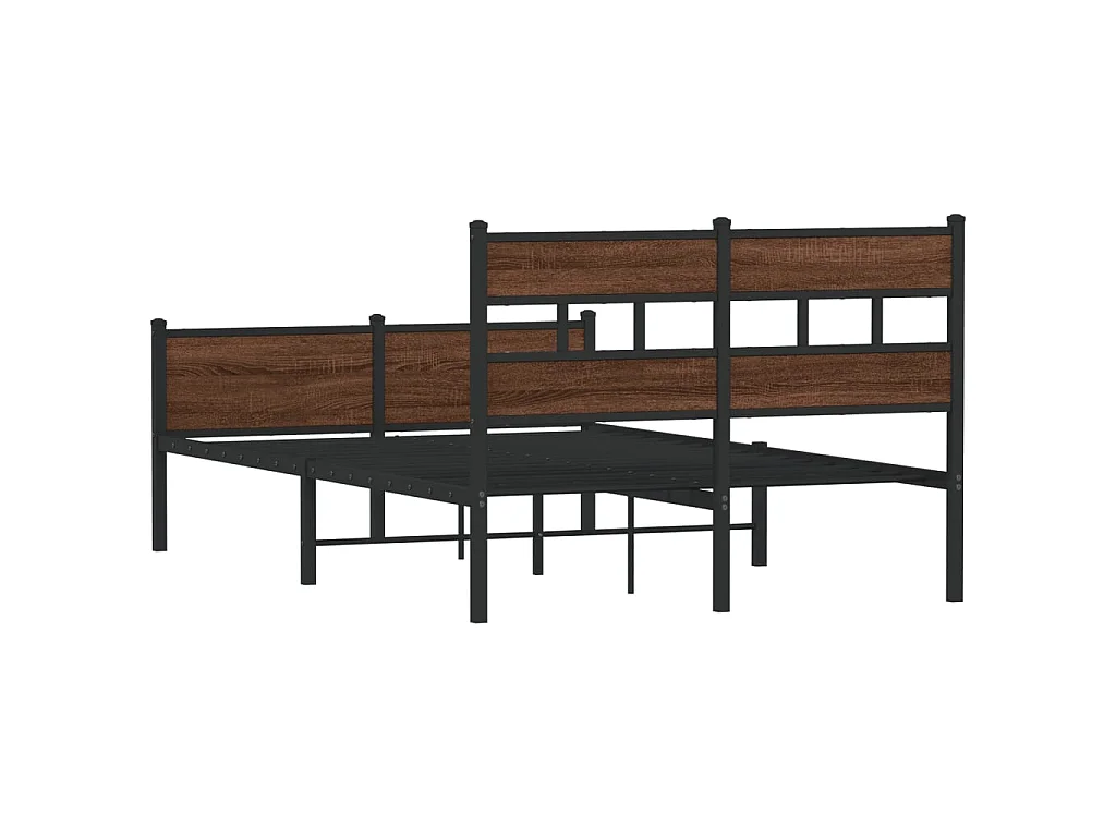 Cadre de lit sans matelas chêne marron 120x200 cm