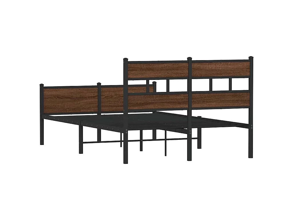 Cadre de lit sans matelas chêne marron 120x200 cm