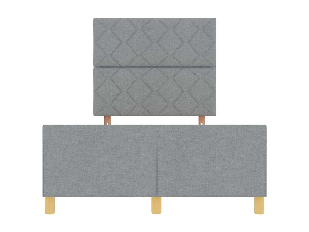 Bettgestell mit Kopfteil Hellgrau 120 x 190 cm Stoff