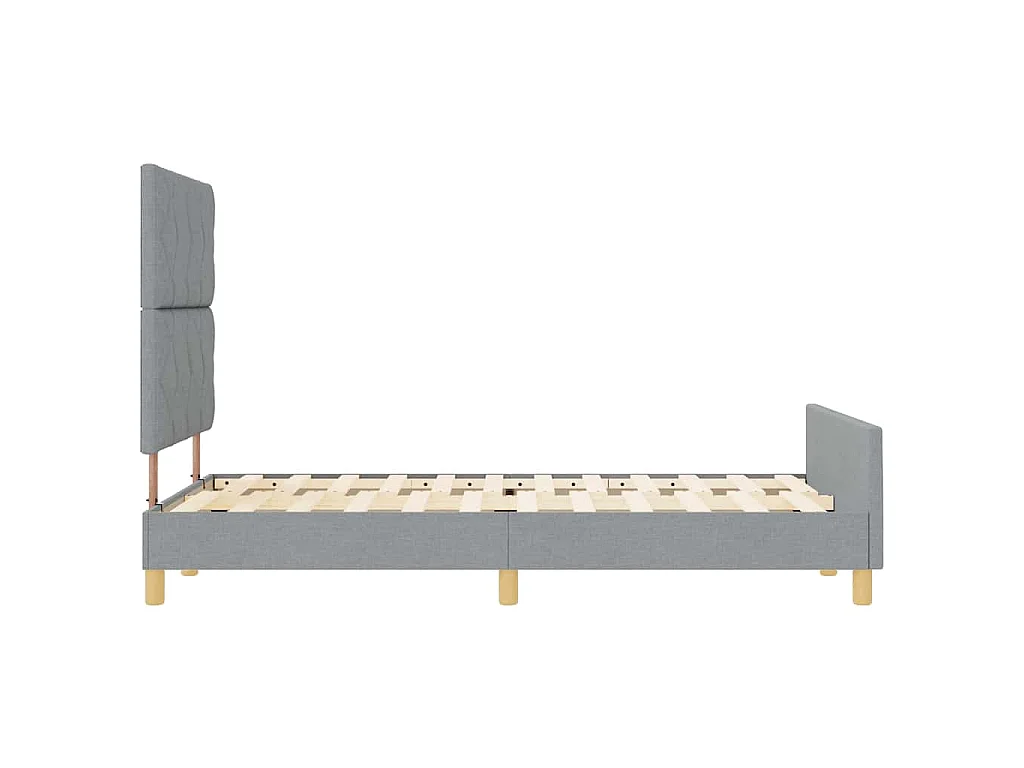 Bettgestell mit Kopfteil Hellgrau 120 x 190 cm Stoff