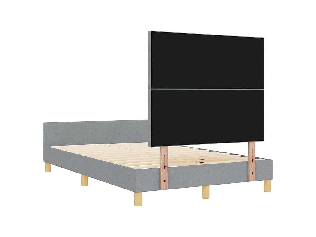 Bettgestell mit Kopfteil Hellgrau 120 x 190 cm Stoff