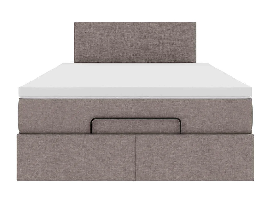 Ottoman-Bett mit Matratze Taupe 120x190 cm Stoff