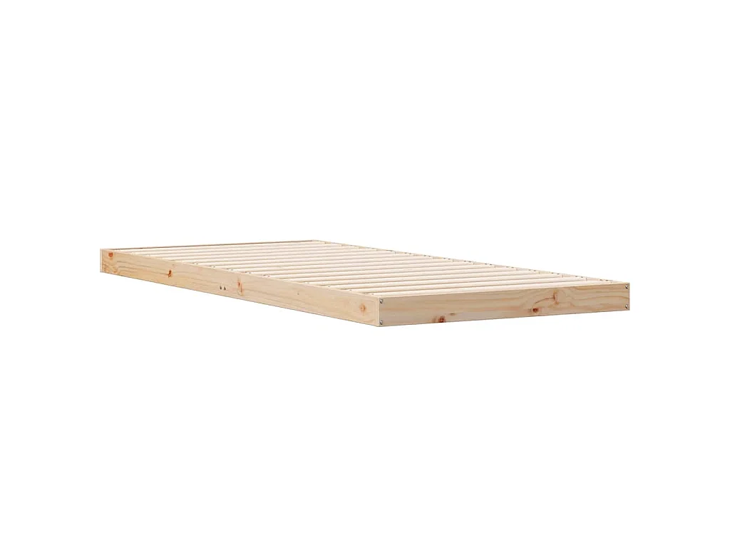 Cadre de lit surélevé Naturel 100 x 220 cm Pin massif