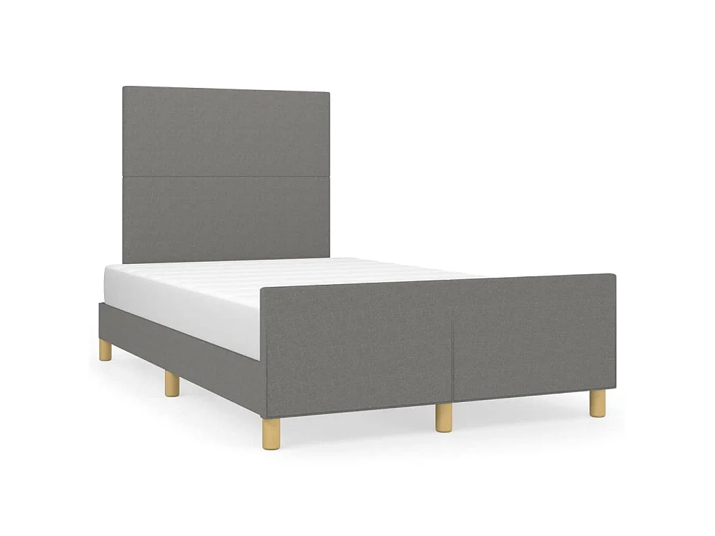 Cadre de lit sans matelas gris foncé 120x200 cm tissu